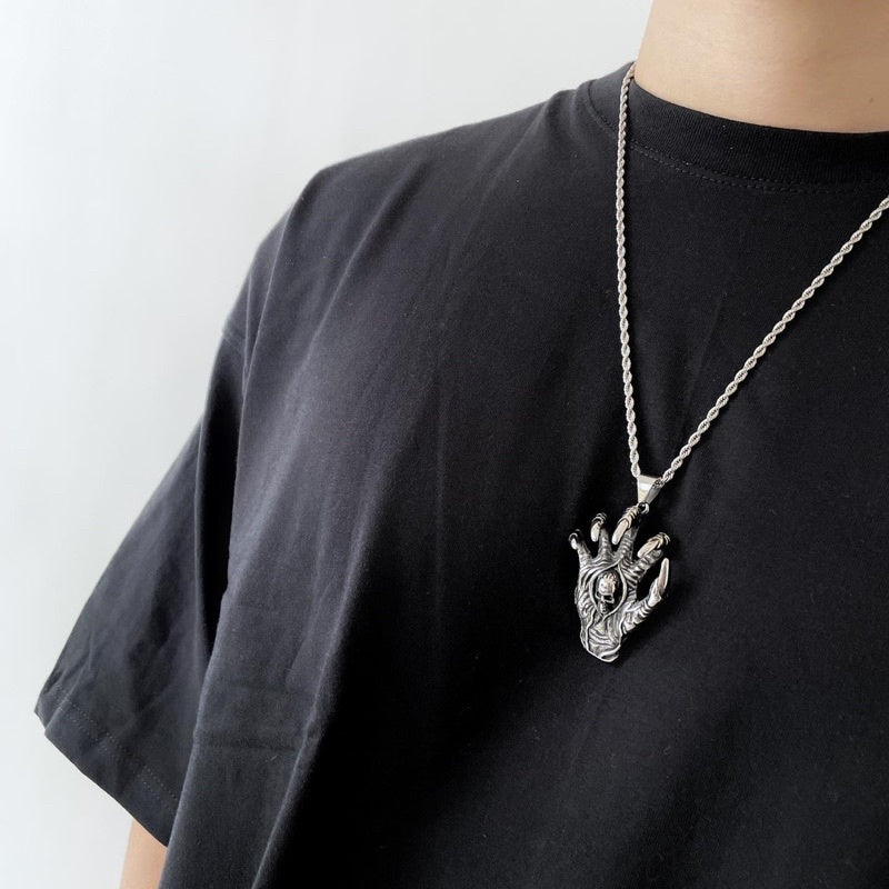 FAITH FADE - Hand Skull Necklace