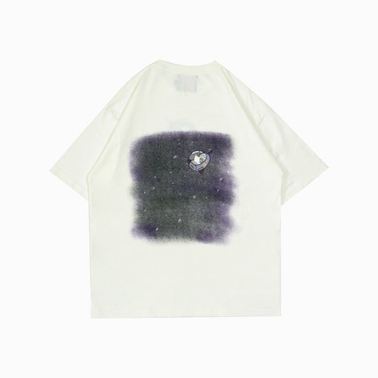 FAITH FADE UTOPIA - Astro Cat Oversized Tee (Broken White)