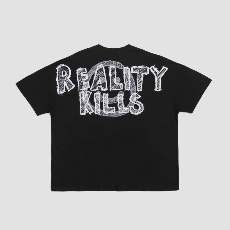 FAITH FADE UTOPIA - Reality Kills Wide Oversized Tee (Black)