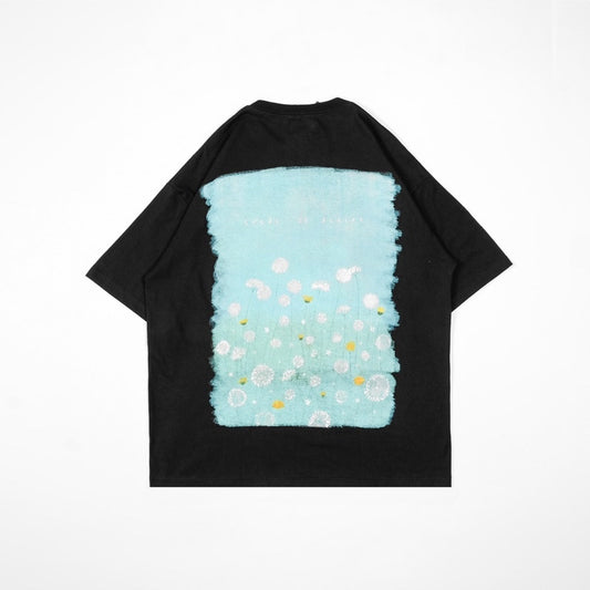 FAITH FADE UTOPIA - Dandelions Oversized Tee (Black)