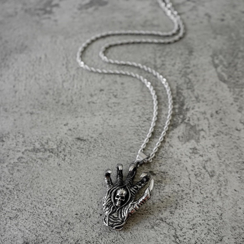 FAITH FADE - Hand Skull Necklace