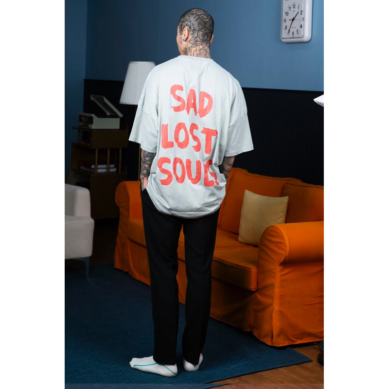 FAITH FADE Absence of Happiness - Sad Lost Souls Wide Oversized Tee (Dusty Green)
