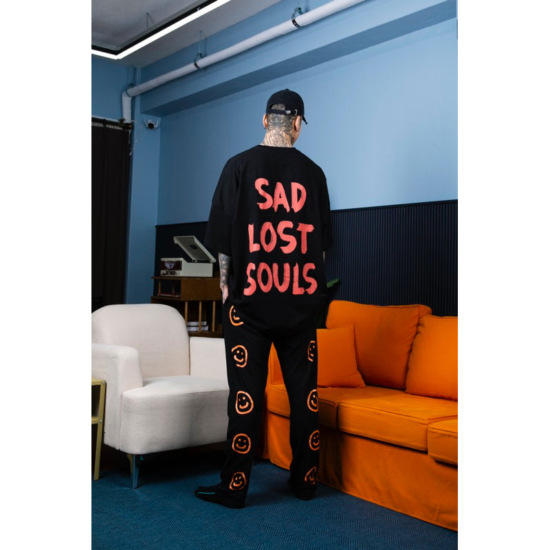 FAITH FADE Absence of Happiness - Sad Lost Souls Wide Oversized Tee (Black)