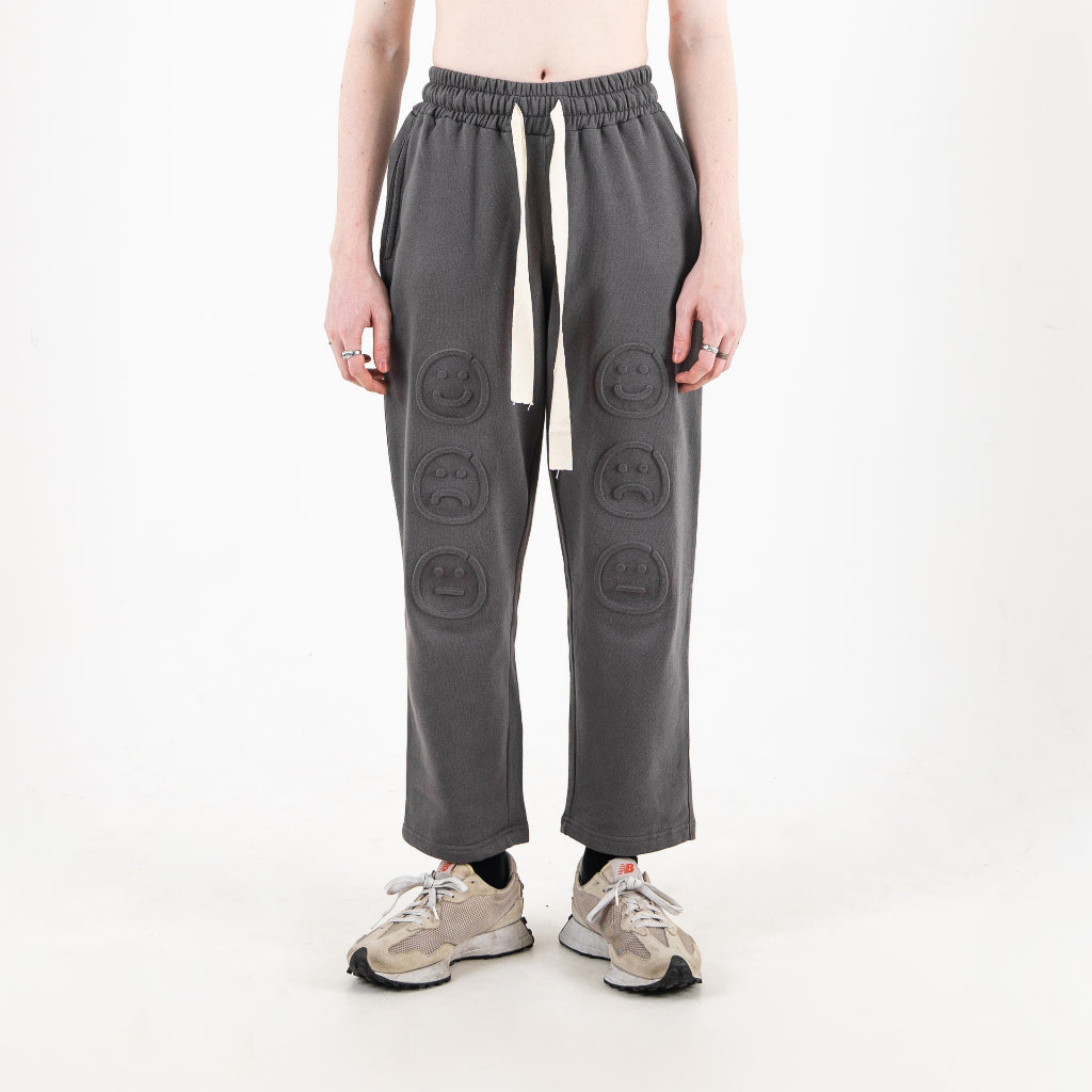 FAITH FADE - Signature Emboss Ankle Pants (Dark Grey)