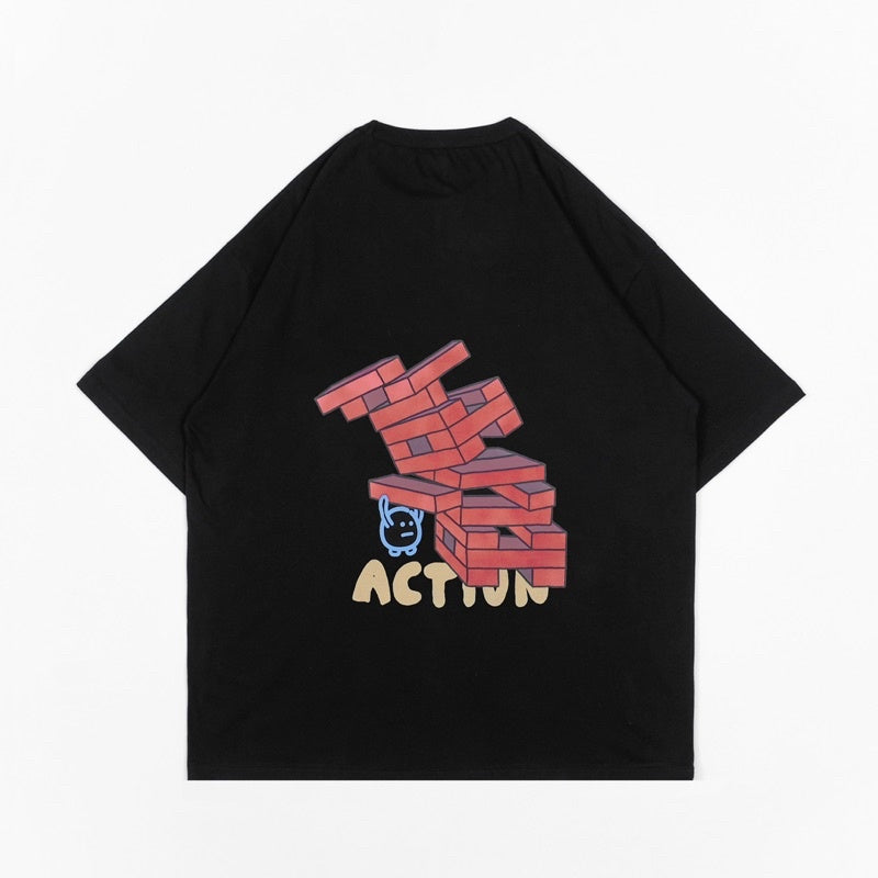 FAITH FADE LOTU - Action Reaction Oversized Tee (Black)