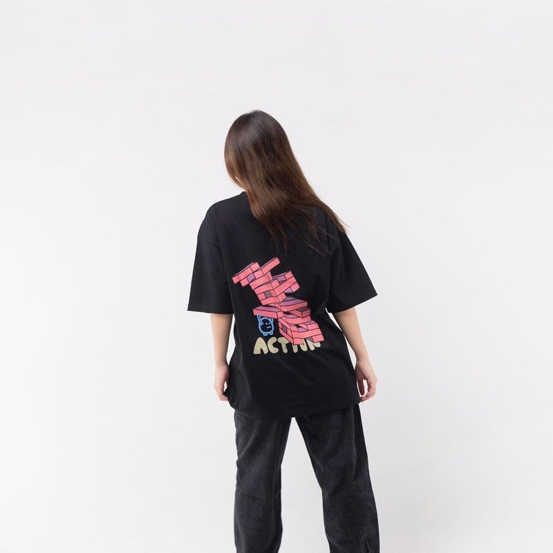 FAITH FADE LOTU - Action Reaction Oversized Tee (Black)