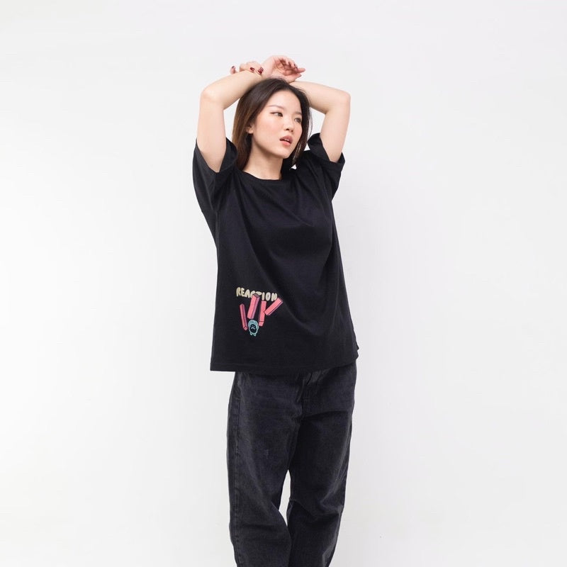 FAITH FADE LOTU - Action Reaction Oversized Tee (Black)